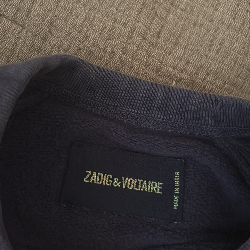 Zadig & Voltaire Blue Crewneck with White Print - Picture 2 of 3